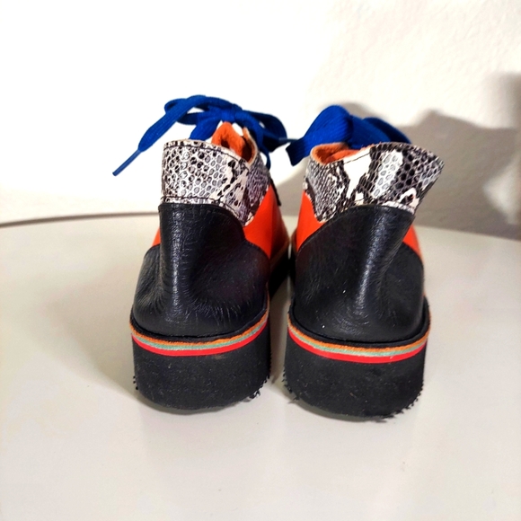 Sole Tech Multicolor Leather Sunset Design Lace Up Shoes - Picture 3 of 15